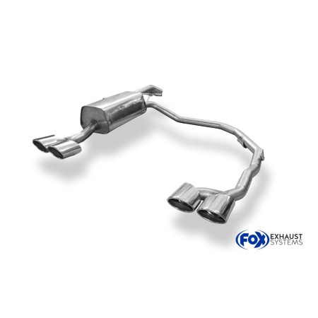 Silencieux arrière duplex sport 100% inox 2x106x71mm type 32 FOX EXHAUST SYSTEMS pour CITROËN C4 (B7)