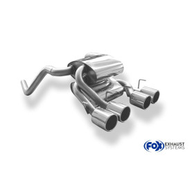 Silencieux arrière sport 100% inox 4x100mm type 12 FOX EXHAUST SYSTEMS pour CORVETTE C06