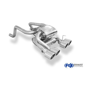 Silencieux arrière sport 100% inox 4x100mm type 16 FOX EXHAUST SYSTEMS pour CORVETTE C06