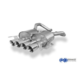 Silencieux arrière sport 100% inox 4x100mm type 25 FOX EXHAUST SYSTEMS pour CORVETTE C7 Z06