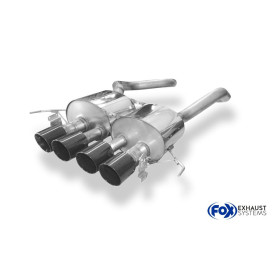 Silencieux arrière sport 100% inox 4x100mm type 25 (émaillé noir) FOX EXHAUST SYSTEMS pour CORVETTE C7 Z06