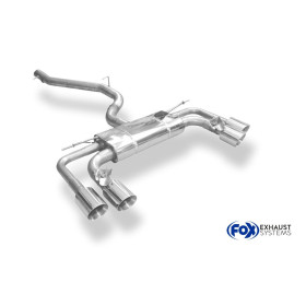 Catback avec silencieux arrière duplex sport 100% inox 2x100mm type 25 FOX EXHAUST SYSTEMS pour SEAT ATECA CUPRA