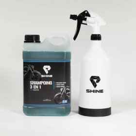 SHINE SHAMPOING 3 EN 1 MOTO 2,5L + Pulvérisateur SHINE SHAMPOING 3 EN 1 MOTO 2,5L + Pulvérisateur