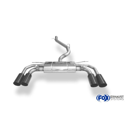 Catback avec silencieux arrière duplex sport 100% inox 2x100mm type 25 (noir) FOX EXHAUST SYSTEMS pour CUPRA FORMENTOR 4x4