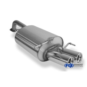 Silencieux arrière sport 100% inox 2x80mm type 13 FOX EXHAUST SYSTEMS pour DAEWOO LACETTI (berline/kombi)
