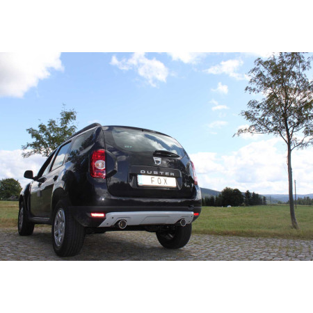 Silencieux arrière duplex sport 100% inox 1x90mm type 12 FOX EXHAUST SYSTEMS pour DACIA DUSTER 4x2