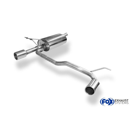 Silencieux arrière duplex sport 100% inox 1x90mm type 12 FOX EXHAUST SYSTEMS pour DACIA DUSTER 4x2