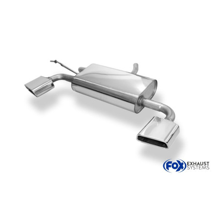 Silencieux arrière duplex sport 100% inox 1x145x65mm type 59 FOX EXHAUST SYSTEMS pour DACIA DUSTER 4x4