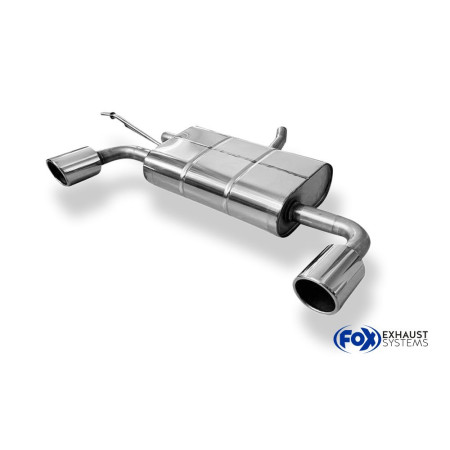 Silencieux arrière duplex sport 100% inox 1x90mm type 16 FOX EXHAUST SYSTEMS pour DACIA DUSTER 4x4