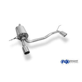 Silencieux arrière duplex sport 100% inox 1x90mm type 16 FOX EXHAUST SYSTEMS pour DACIA DUSTER 4x2 (facelift)