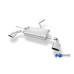 Silencieux arrière duplex sport 100% inox 1x115x85mm type 32 FOX EXHAUST SYSTEMS pour DACIA DUSTER 4x4 (facelift)