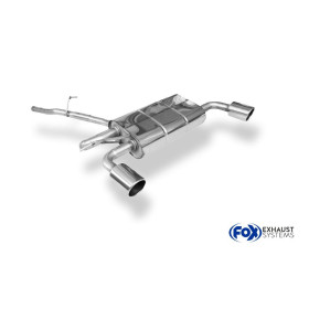Silencieux arrière duplex sport 100% inox 1x90mm type 16 FOX EXHAUST SYSTEMS pour DACIA DUSTER 4x4