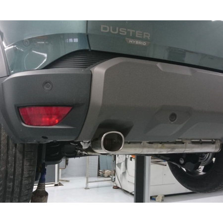 Silencieux arrière duplex sport 100% inox 1x93x79mm type 70 FOX EXHAUST SYSTEMS pour DACIA DUSTER HYBRIDE 140