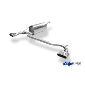 Silencieux arrière duplex sport 100% inox 1x130x50mm type 52 FOX EXHAUST SYSTEMS pour DACIA LOGAN KOMBI