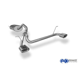 Silencieux arrière duplex sport 100% inox 1x135x80mm type 53 FOX EXHAUST SYSTEMS pour DAIHATSU TERIOS J2 4x4