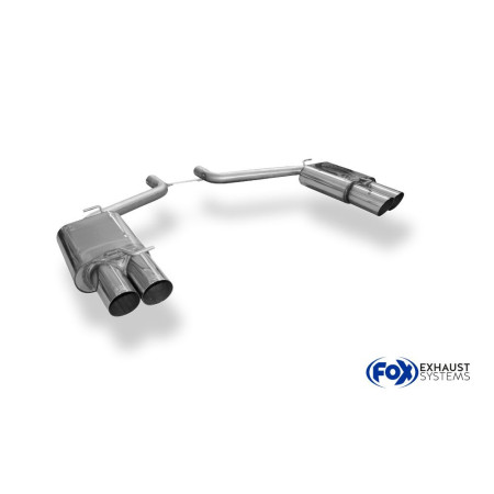Silencieux arrière duplex sport 100% inox 2x100mm type 14 FOX EXHAUST SYSTEMS pour DODGE CHALLENGER