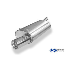 Silencieux arrière sport 100% inox 1x80mm type 13 FOX EXHAUST SYSTEMS pour FORD FIESTA MK3 (GFJ)