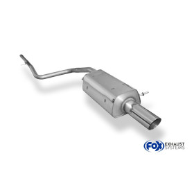 Silencieux arrière sport 100% inox 1x90mm type 14 + tube de liaison catalyseur FOX EXHAUST SYSTEMS pour FORD FIESTA MK5