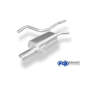 Silencieux arrière sport 100% inox 1x90mm type 16 + tube de liaison catalyseur FOX EXHAUST SYSTEMS pour FORD FIESTA MK5