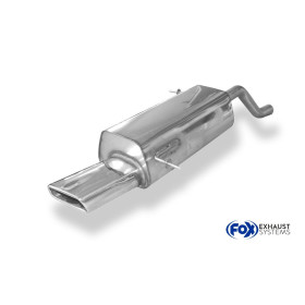 Silencieux arrière sport 100% inox 1x145x65mm type 59 FOX EXHAUST SYSTEMS pour FORD FIESTA & FIESTA SPORT MK7 (JA8)