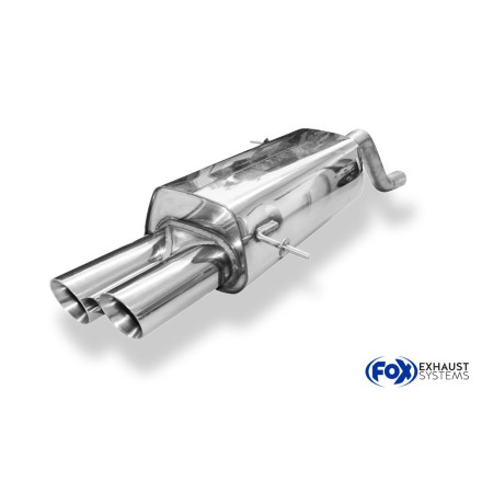 Silencieux arrière sport 100% inox 2x80mm type 25 FOX EXHAUST SYSTEMS pour FORD FIESTA & FIESTA SPORT MK7 (JA8)