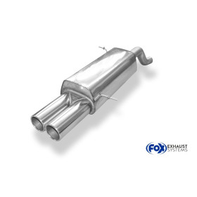 Silencieux arrière sport 100% inox 2x90mm type 12 FOX EXHAUST SYSTEMS pour FORD FIESTA ST200 MK7 (JA8)