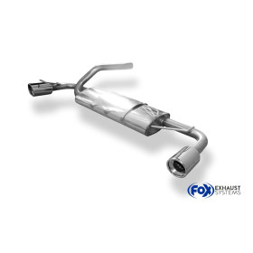 Silencieux arrière duplex sport 100% inox 1x90mm type 17 FOX EXHAUST SYSTEMS pour FORD FOCUS MK1 (DAW/DBW)