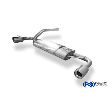 Silencieux arrière duplex sport 100% inox 1x90mm type 17 FOX EXHAUST SYSTEMS pour FORD FOCUS MK1 (DAW/DBW)