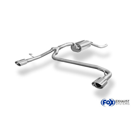 Silencieux arrière duplex sport 100% inox 1x106x71mm type 32 FOX EXHAUST SYSTEMS pour FORD FOCUS MK2 FACELIFT (HAYON)