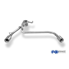 Silencieux arrière duplex sport 100% inox 1x90mm type 13 FOX EXHAUST SYSTEMS pour FORD FOCUS MK2 FACELIFT (HAYON)