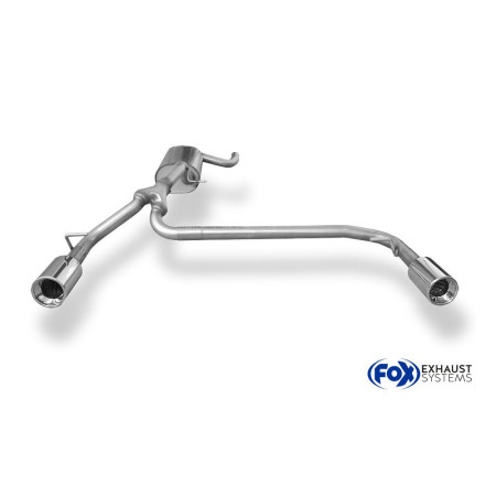 Silencieux arrière duplex sport 100% inox 1x90mm type 13 FOX EXHAUST SYSTEMS pour FORD FOCUS MK2 FACELIFT (HAYON)