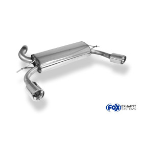 Silencieux arrière duplex sport 100% inox 1x100mm type 17 FOX EXHAUST SYSTEMS pour FORD FOCUS ST MK2