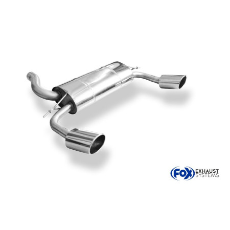 Silencieux arrière duplex sport 100% inox 1x129x106mm type 32 FOX EXHAUST SYSTEMS pour FORD FOCUS RS MK2