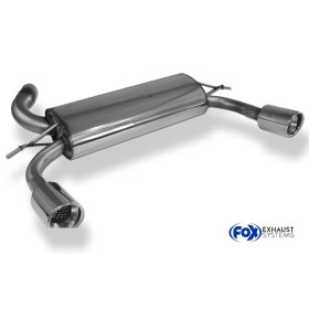 Silencieux arrière duplex sport 100% inox 1x100mm type 17 FOX EXHAUST SYSTEMS pour FORD FOCUS RS MK2