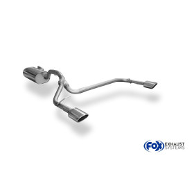 Silencieux arrière duplex sport 100% inox 1x106x71mm type 32 FOX EXHAUST SYSTEMS pour FORD FOCUS MK3