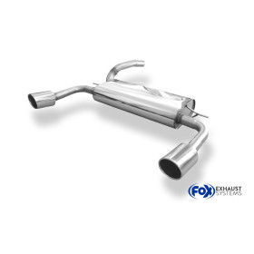 Silencieux arrière duplex sport 100% inox 1x100mm type 16 FOX EXHAUST SYSTEMS pour FORD FOCUS ST-LINE MK3