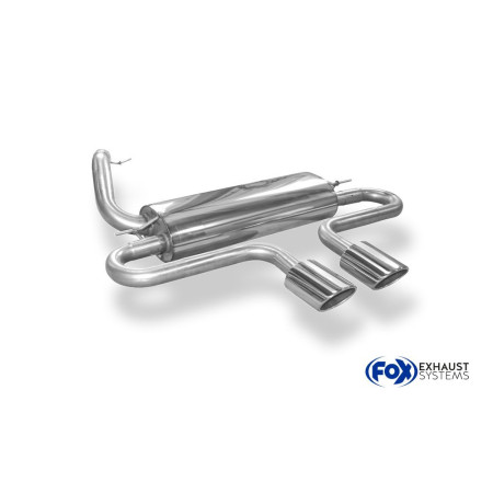 Silencieux arrière sport 100% inox 2x115x85mm type 32 FOX EXHAUST SYSTEMS pour FORD FOCUS ST MK3