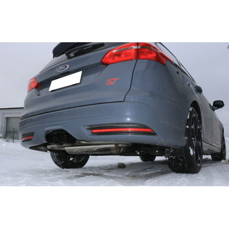 Silencieux arrière sport 100% inox 2x115x85mm type 32 (émaillé noir) FOX EXHAUST SYSTEMS pour FORD FOCUS ST MK3 (BREAK)