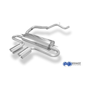 Silencieux arrière sport 100% inox 2x100mm type 25 FOX EXHAUST SYSTEMS pour FORD FOCUS ST MK3 (BREAK/TDCI)