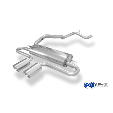 Silencieux arrière sport 100% inox 2x100mm type 25 FOX EXHAUST SYSTEMS pour FORD FOCUS ST MK3 (BREAK/TDCI)