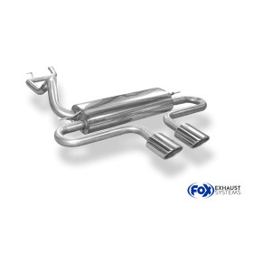 Silencieux arrière sport 100% inox 2x115x85mm type 32 FOX EXHAUST SYSTEMS pour FORD FOCUS ST MK3 (BREAK/TDCI)