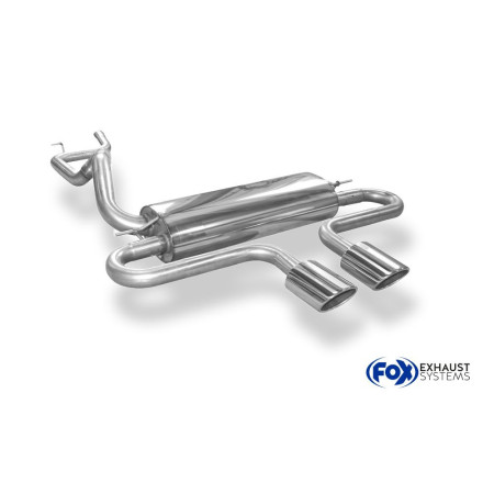Silencieux arrière sport 100% inox 2x115x85mm type 32 FOX EXHAUST SYSTEMS pour FORD FOCUS ST MK3 (BREAK/TDCI)