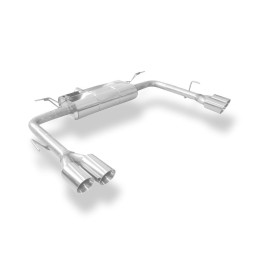 Silencieux arrière duplex sport 100% inox 2x80mm type 25 FOX EXHAUST SYSTEMS pour FORD FOCUS MK4 (BREAK)