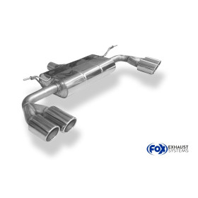 Silencieux arrière duplex sport 100% inox 2x90mm type 25 FOX EXHAUST SYSTEMS pour FORD FOCUS ST-LINE MK4