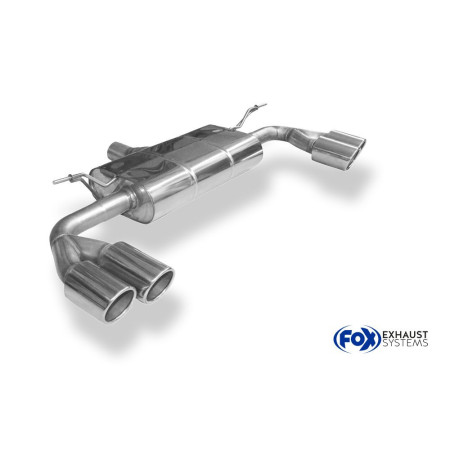 Silencieux arrière duplex sport 100% inox 2x90mm type 25 FOX EXHAUST SYSTEMS pour FORD FOCUS ST-LINE MK4