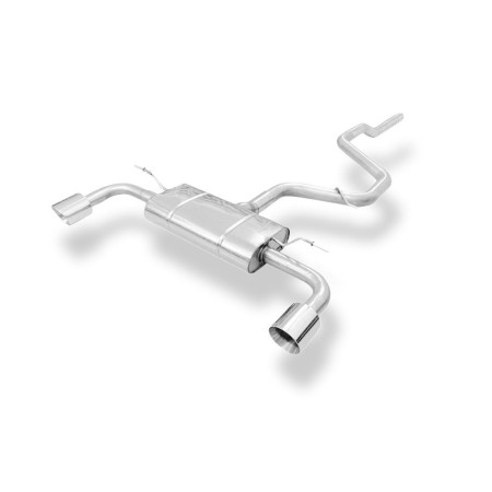 Silencieux arrière duplex sport 100% inox 1x100mm type 25 FOX EXHAUST SYSTEMS pour FORD FOCUS ST MK4