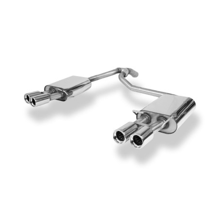 Silencieux arrière duplex sport 100% inox 2x80mm type 13 FOX EXHAUST SYSTEMS pour FORD MONDEO MK4 2.5L (HAYON)