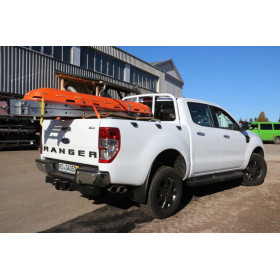 Silencieux arrière sport 100% inox 2x115x85mm type 38 FOX EXHAUST SYSTEMS pour FORD RANGER DOUBLE CABINE/WILDTRAK