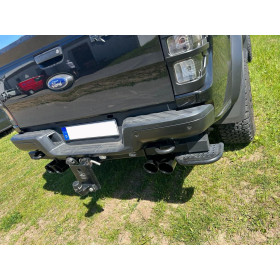 Silencieux arrière duplex sport 100% inox 2x100mm type 25 (emmaillé noir) FOX EXHAUST SYSTEMS pour FORD RAPTOR DOUBLE CABINE