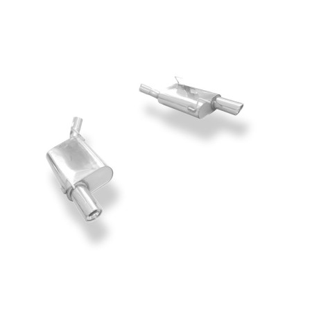 Silencieux arrière duplex sport 100% inox 1x100mm type 17 FOX EXHAUST SYSTEMS pour FORD MUSTANG GT COUPÉ (4.6L)